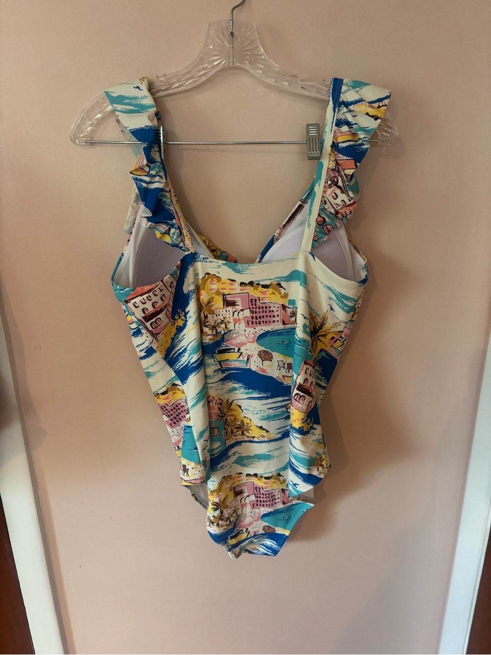 Boden Evia Ruffle One Piece Swimsuit Paradise Bay 14 like New summer - Picture 6 of 9